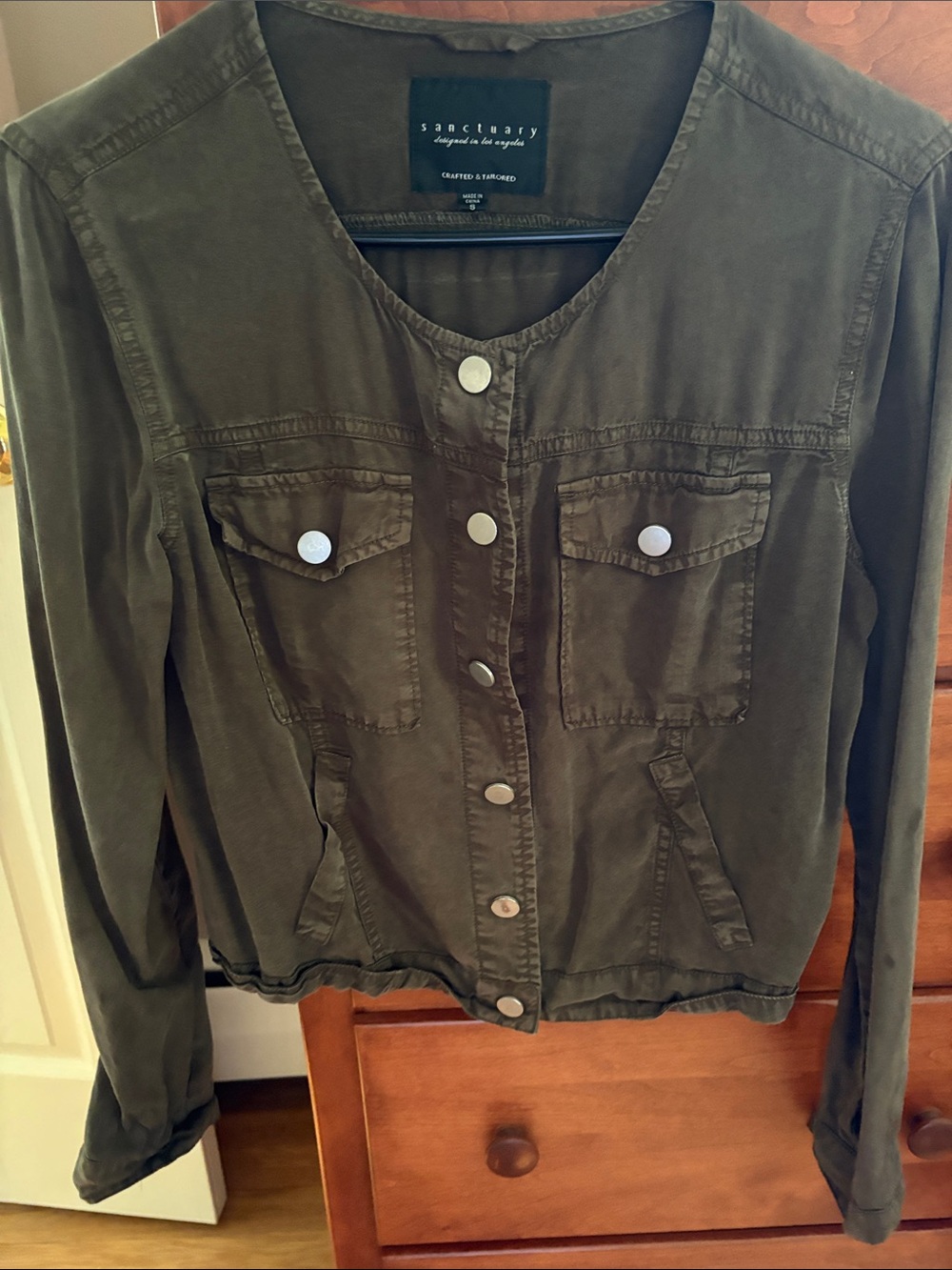 Sanctuary Military-Inspired Olive Utility Jacket